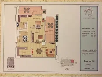 2 غرف نوم  شقة  للبيع  في الدوحة -  اللؤلؤة  نصف مفروشة