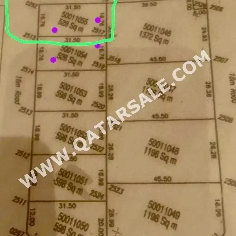 Lands For Sale in Doha  - Al Thumama  -Area Size 528 Square Meter
