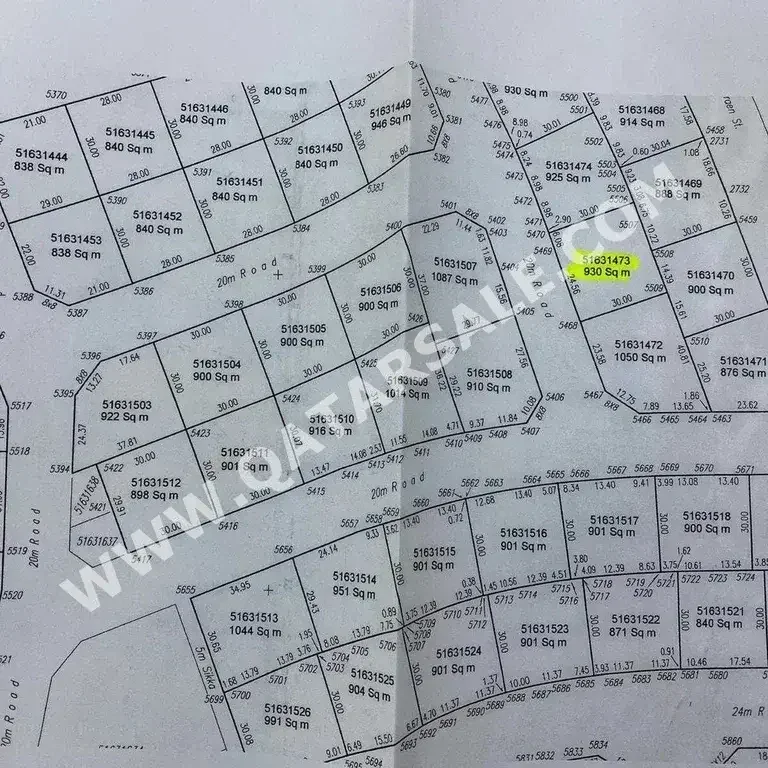 اراضي للبيع في الريان  - ازغوى  -المساحة 930 متر مربع
