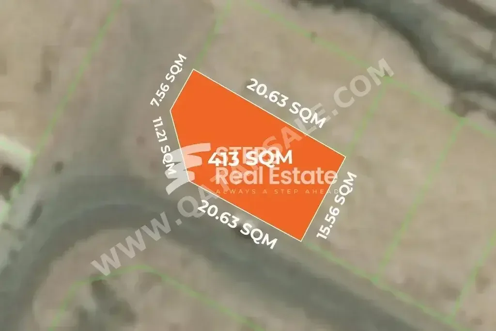 Lands For Sale in Doha  - Al Thumama  -Area Size 413 Square Meter