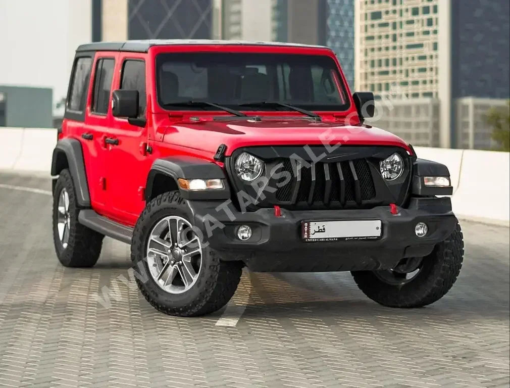 Jeep  Wrangler  Sport  2018  Automatic  50,000 Km  6 Cylinder  Four Wheel Drive (4WD)  SUV  Red  With Warranty