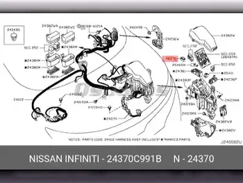 قطع غيار السيارات - نيسان  ألتيما  - اللإضاءة والفيوزات  -رقم القطعة: 24370C991B