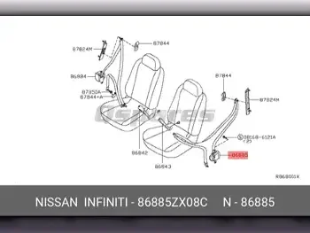 قطع غيار السيارات - نيسان  ألتيما  - القطع الداخلية للسيارة  -رقم القطعة: 86885ZX08C