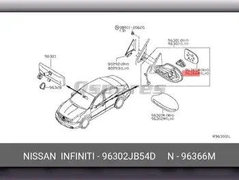 Car Parts - Nissan  Altima  - Body Parts & Mirrors  -Part Number: 96302JB54D