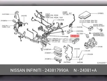 Car Parts - Nissan  Altima  - Lightning & Fuses  -Part Number: 243817990A