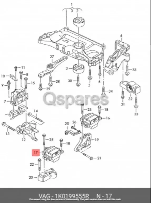 Car Parts - Volkswagen  Golf  - Transmission  -Part Number: 1K0199555R