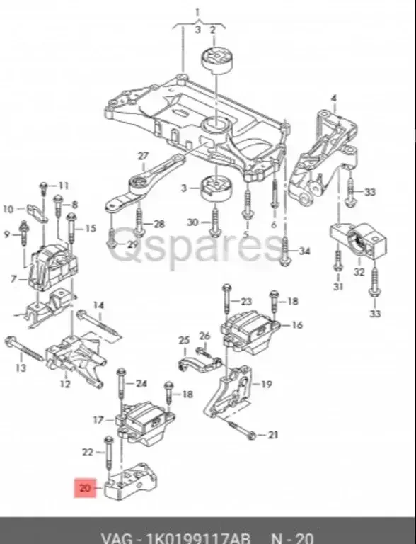 Car Parts - Volkswagen  Passat  - Transmission  -Part Number: 1K0199117AB