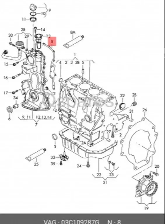 Car Parts - Volkswagen  Golf  - Gaskets  -Part Number: 03C109287G
