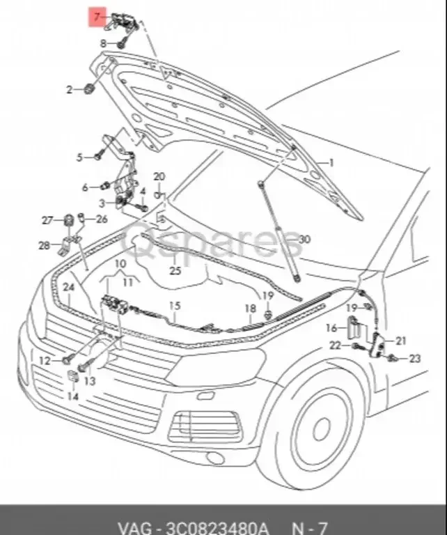 Car Parts - Volkswagen  Passat  - Locks auto parts  -Part Number: 3C0823480A