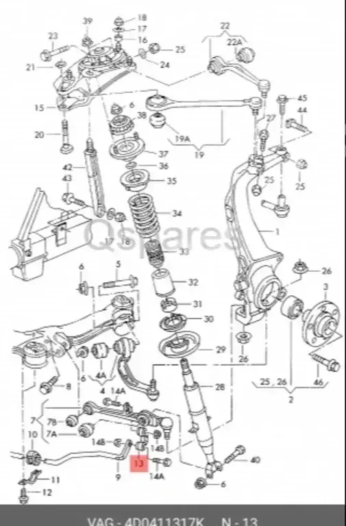 Car Parts - Audi  A8  - Body Parts & Mirrors  -Part Number: 4D0411317K