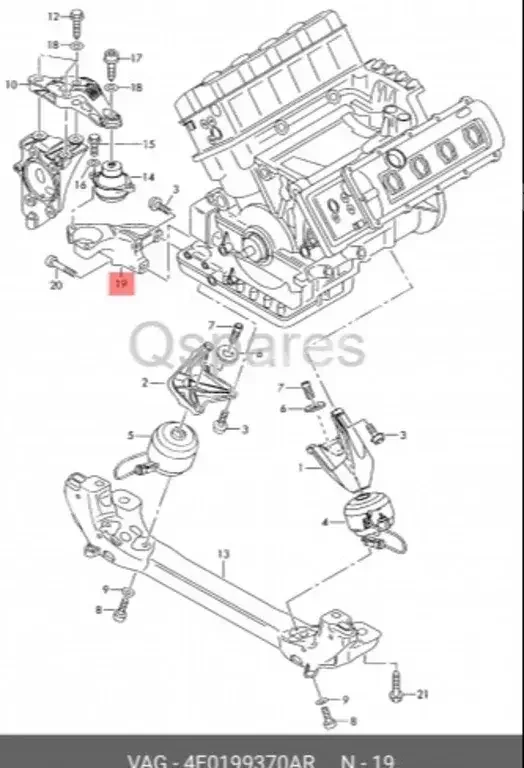 قطع غيار السيارات - اودي  أي 8  - المحرك و ملحقاته  -رقم القطعة: 4E0199370AR