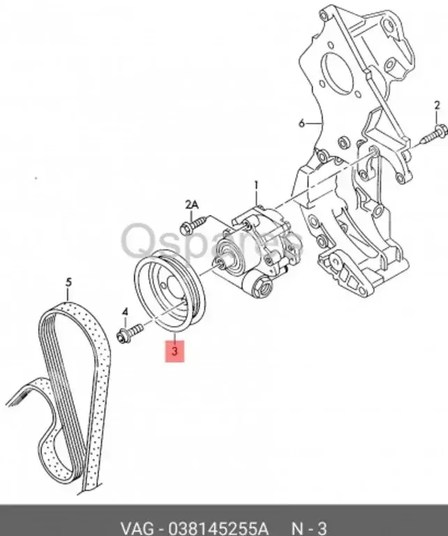 Car Parts - Audi  A3  - Steering and Suspension  -Part Number: 038145255A