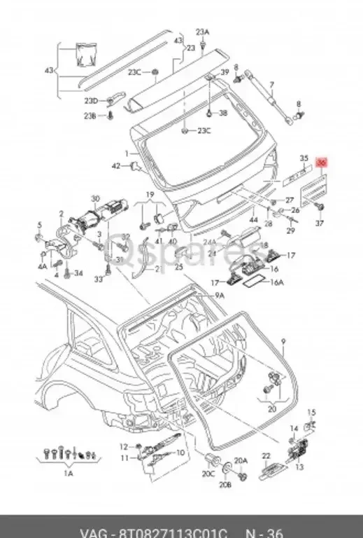 Car Parts - Audi  A5  -Part Number: 8T0827113C01C