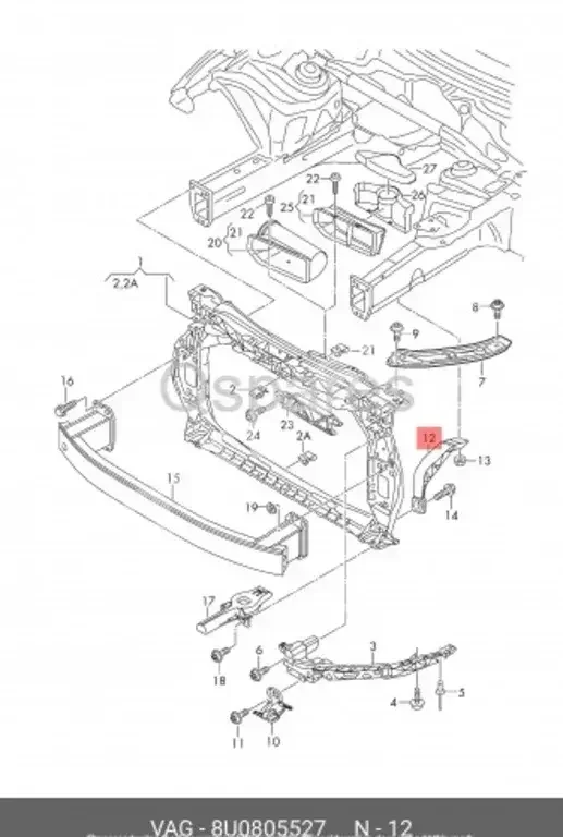 Car Parts - Audi  Q3  - Radiators  & Cooling Fans  -Part Number: 8U0805527