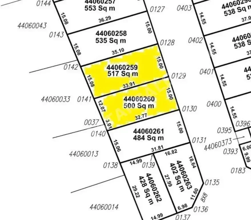 Lands For Sale in Doha  - Nuaija  -Area Size 517 Square Meter