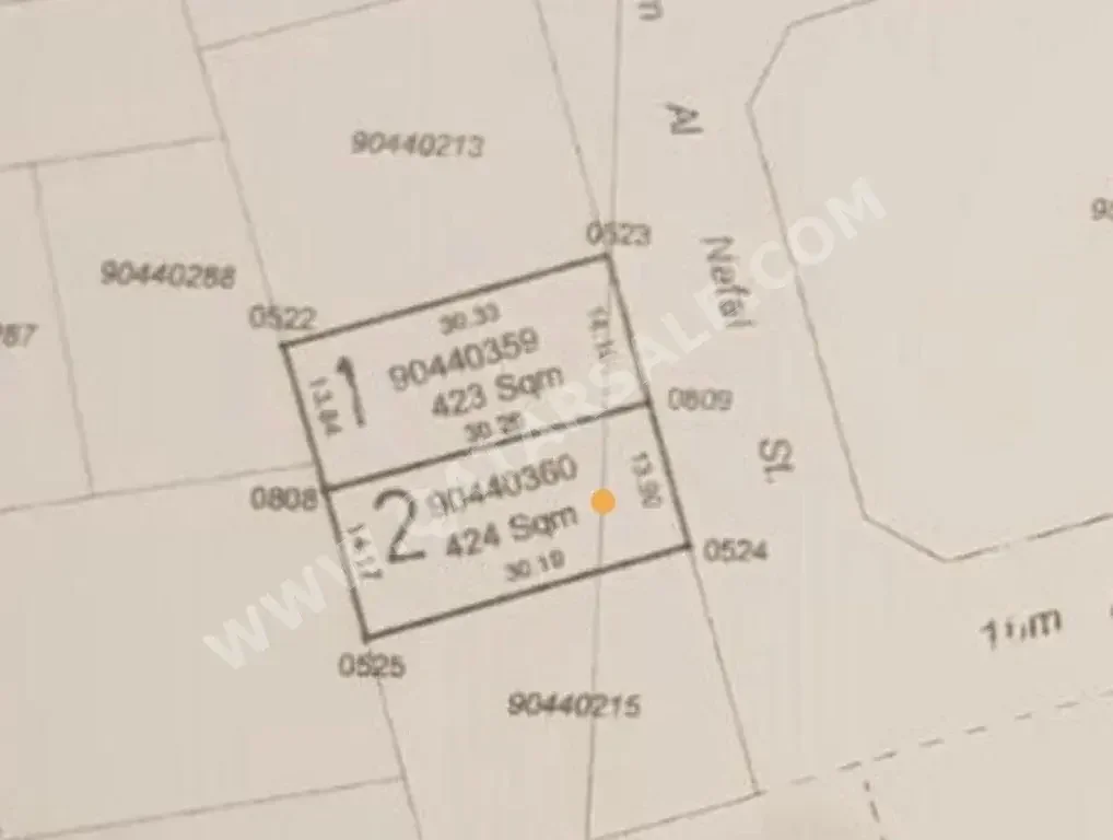 Lands For Sale in Al Wakrah  - Al Wakrah  -Area Size 424 Square Meter