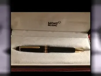 قلم مونت بلانك  اسود و ذهبي -  سنة 2023  رأس كروي