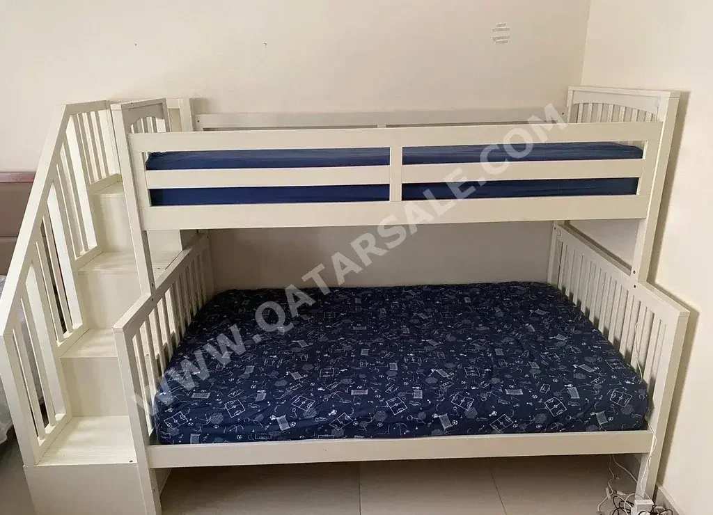 Twin Over Full White Wood Neutral Bunk Bed USA 2021 Home Center