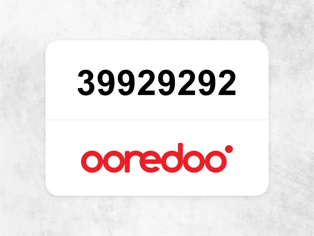 Ooredoo Mobile Phone  39929292