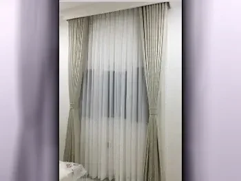 Curtains & Blinds Beige  Price Per Unit  Room-Darkening  Cotton  2  Qatar