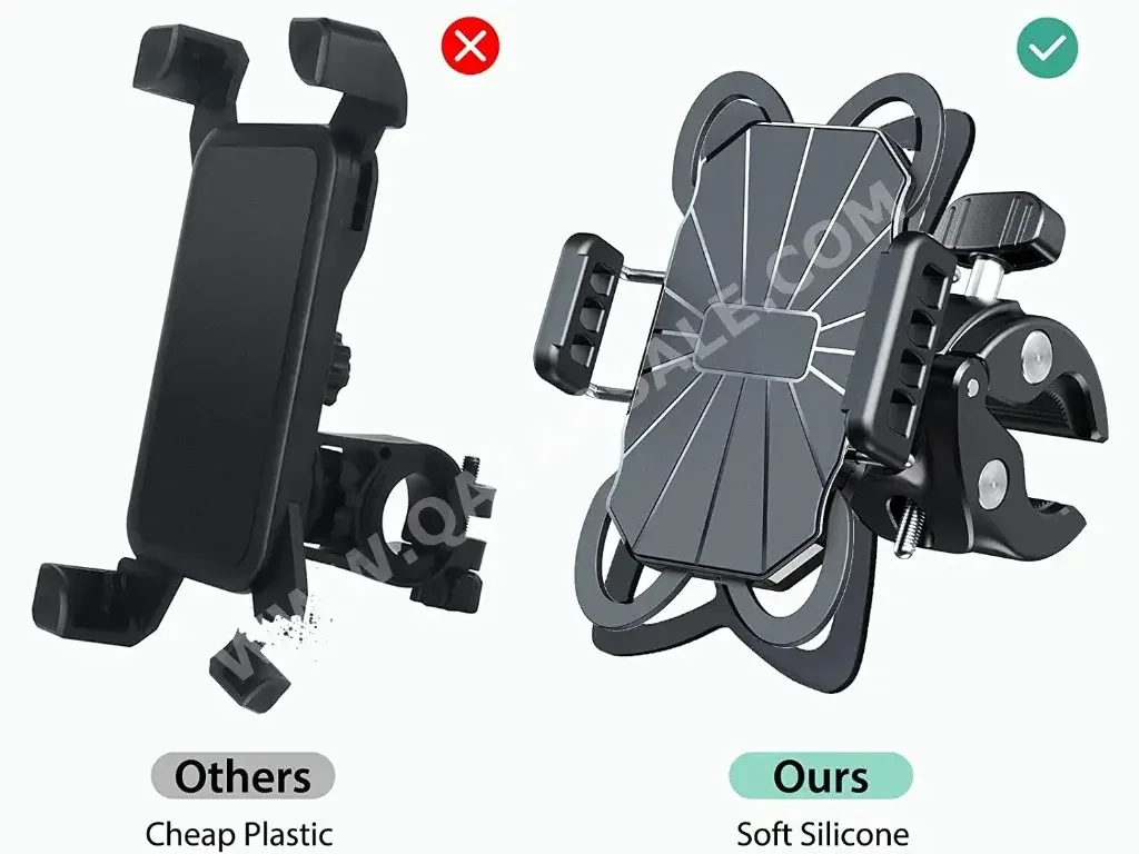 ملحقات الدراجات الهوائية أسود \  حامل الهاتف  لارج  حجم قابل للتعديل  مع قفل