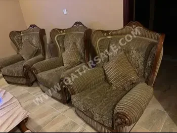 Sofas, Couches & Chairs 3-Seats sofa & 4 one armchairs  - Microfiber / Microsuede  - Brown