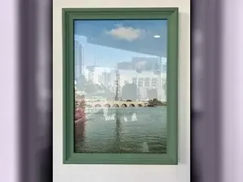 أخضر  معلقة  قطر  42 سانتيمتر  29.7 سانتيمتر  غطاء صورة زجاجي  مستطيل  خشب  1