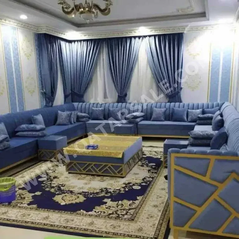 Sofas, Couches & Chairs Sofa Set  - Blue  - With Table  and Side Tables