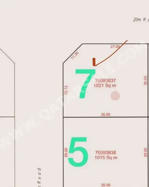 Lands For Sale in Al Daayen  - Al Khisah  -Area Size 1,021 Square Meter