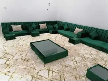 Sofas, Couches & Chairs Corner Sofas  - Velvet  - Green  - With Table