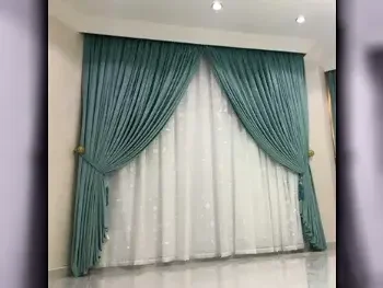 Curtains & Blinds Turquoise  Price Per Unit  Room-Darkening  Solid color  Velvet  3  Qatar