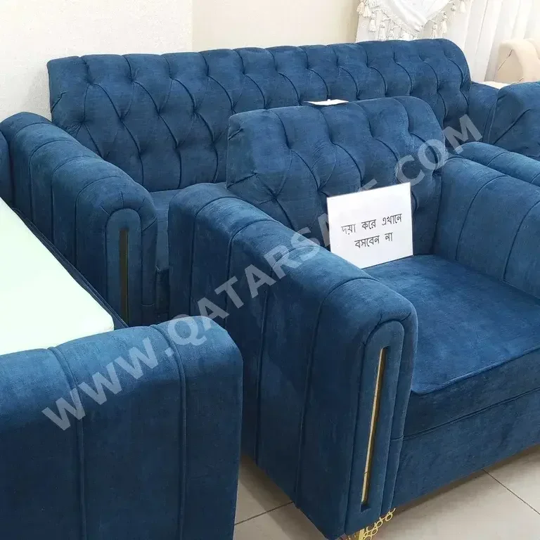 Sofas, Couches & Chairs Sofa Set  - Velvet  - Blue
