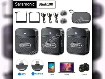 Microphone Black  Wireless/Bluetooth  Collar Type /  Saramonic  B  Case Included  Pop filter Included