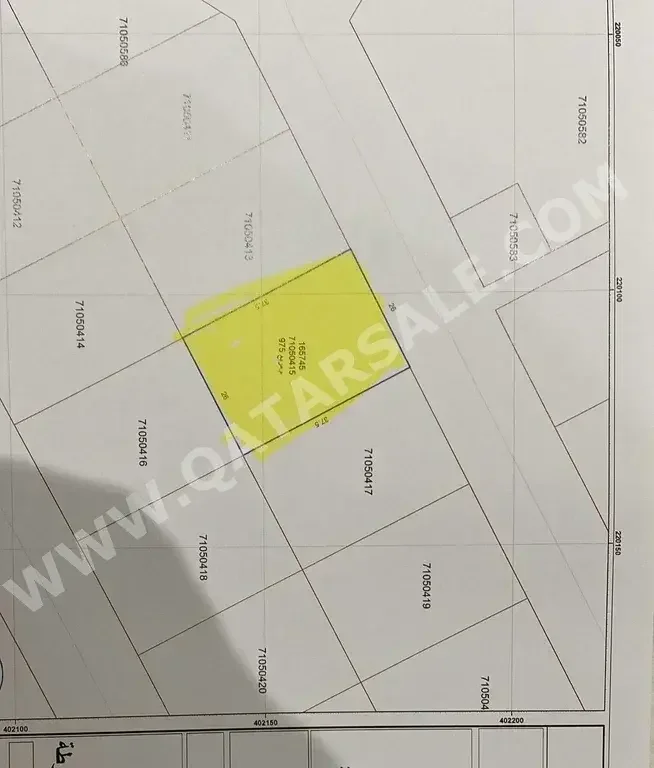 Lands For Sale in Al Daayen  - Al Khisah  -Area Size 975 Square Meter