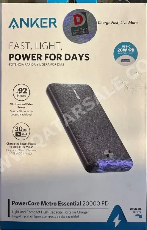 Power Banks Anker  With Most Mobile Devices Including iPhones  Black  Under Warranty