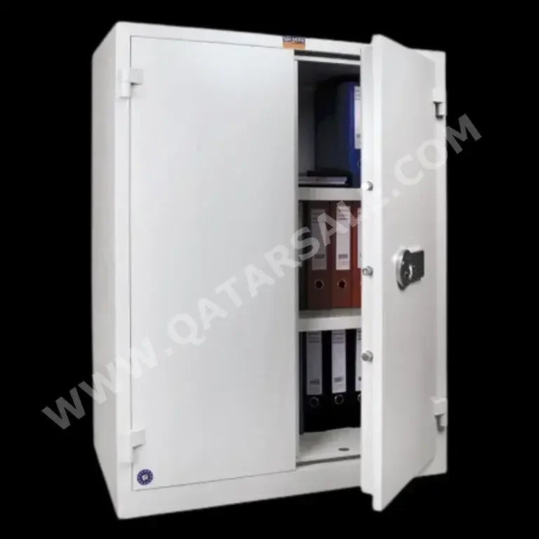 Safe Boxes White  Electronic Combination Lock /  Valberg  93 CM  122 CM  52 CM  Fireproof  Warranty  Key Backup  With Delivery /  90 Kg