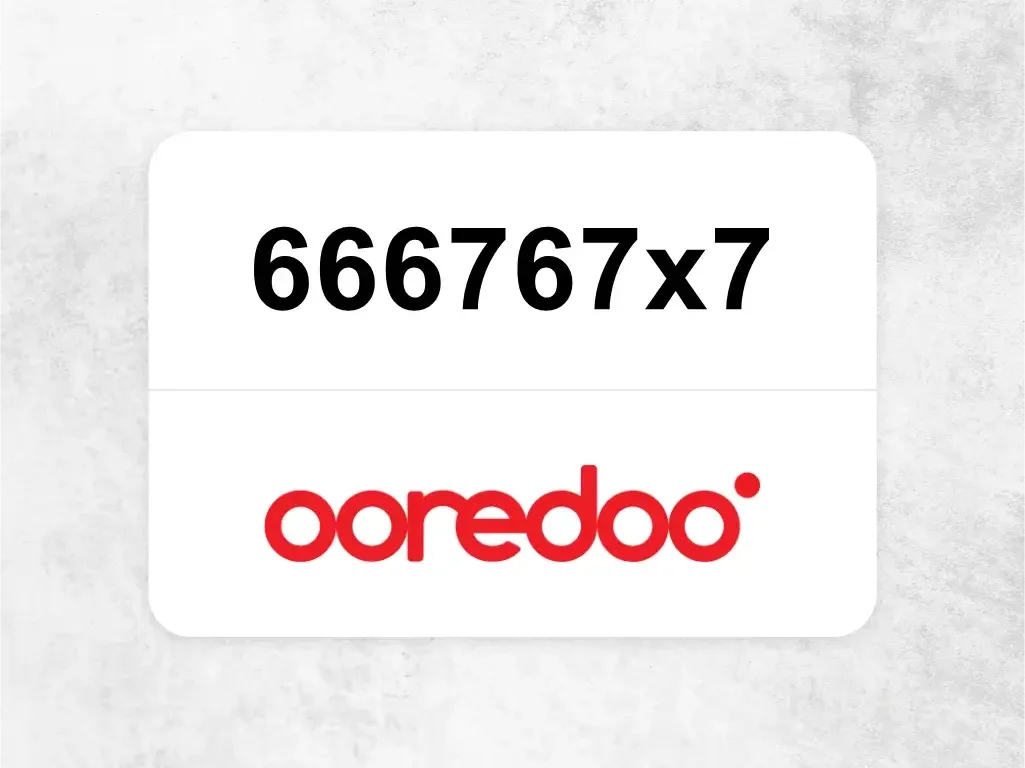 Ooredoo Mobile Phone  666767x7