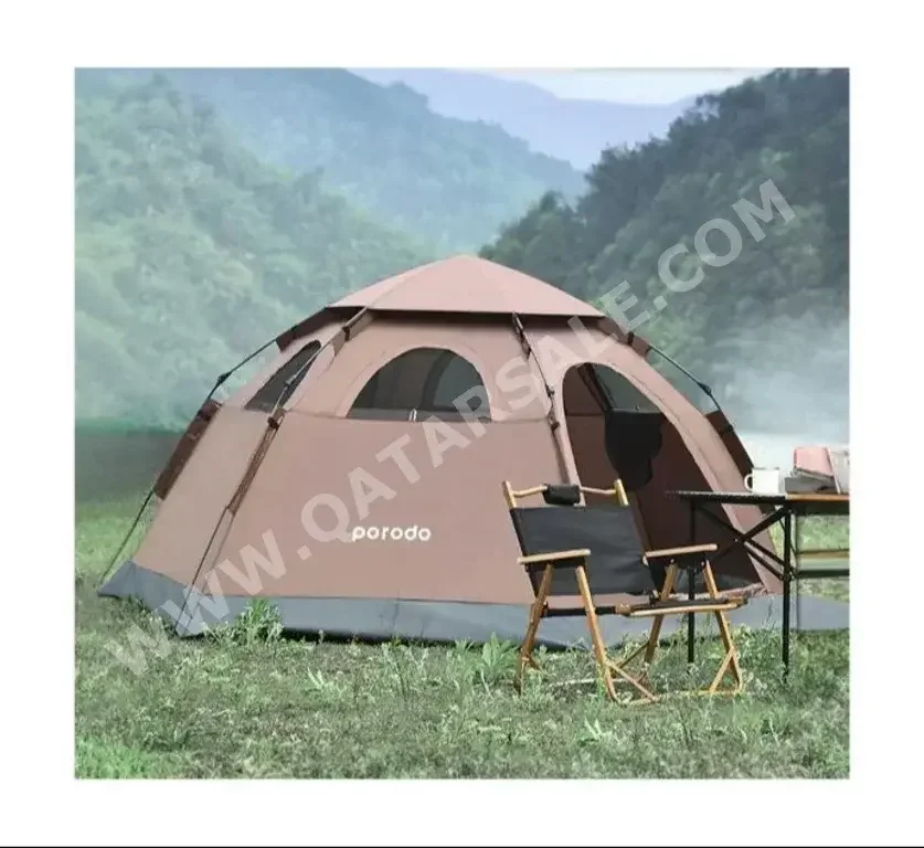 Camping Tent 4 Person  Gray  Autumn/Winter  1  Porodo  Waterproof