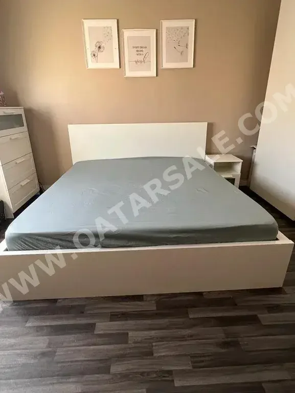 Beds - IKEA  - King  - White  - With Bedside Table