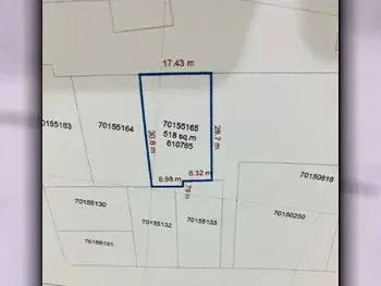 Lands For Sale in Al Daayen  - Umm Qarn  -Area Size 510 Square Meter