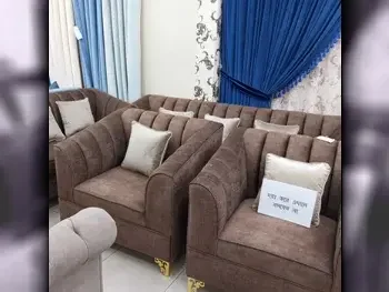 Sofas, Couches & Chairs Sofa Set  Brown  Fabric