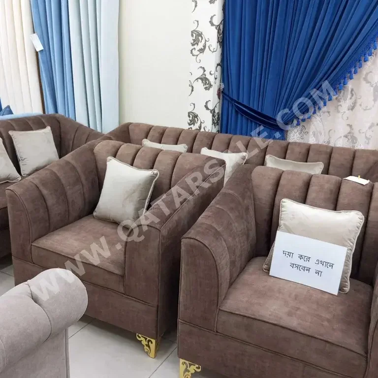 Sofas, Couches & Chairs Sofa Set  Brown  Fabric