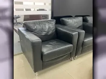 Sofas, Couches & Chairs Chair  Genuine Leather  Black