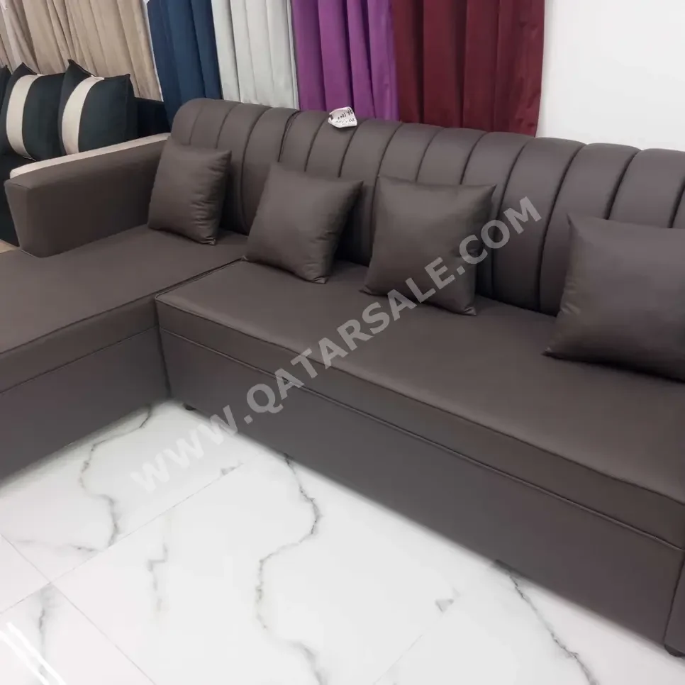 Sofas, Couches & Chairs L shape  Faux Leather  Brown