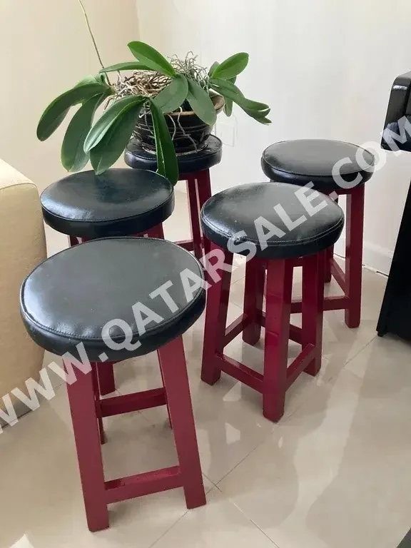 الكراسي والمقاعد - أحمر  - 5 قطع
