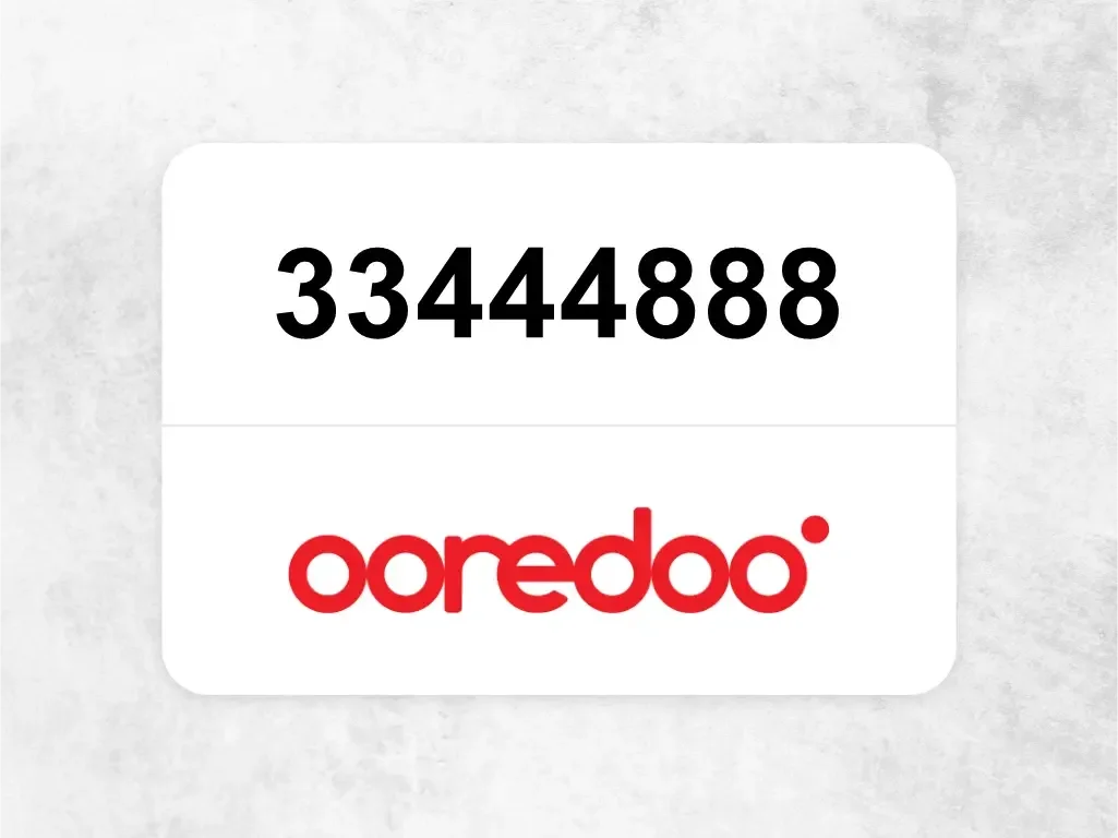 Ooredoo Mobile Phone  33444888