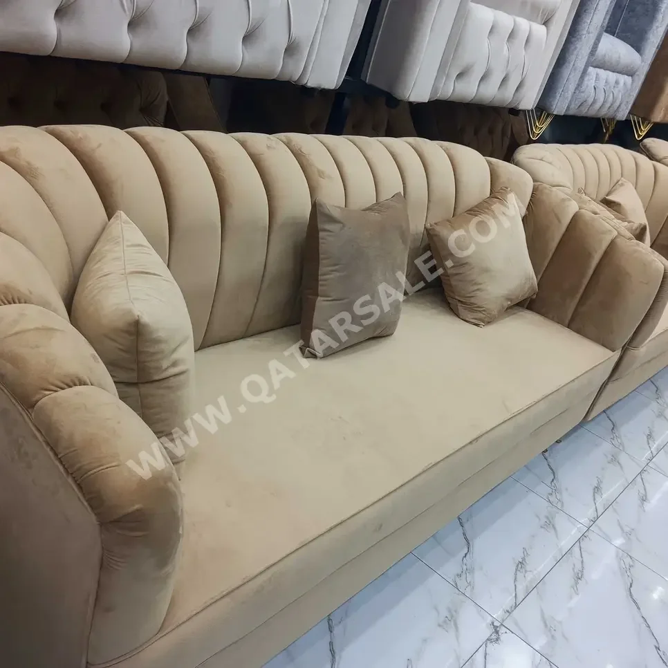 Sofas, Couches & Chairs Sofa Set  Velvet  Beige