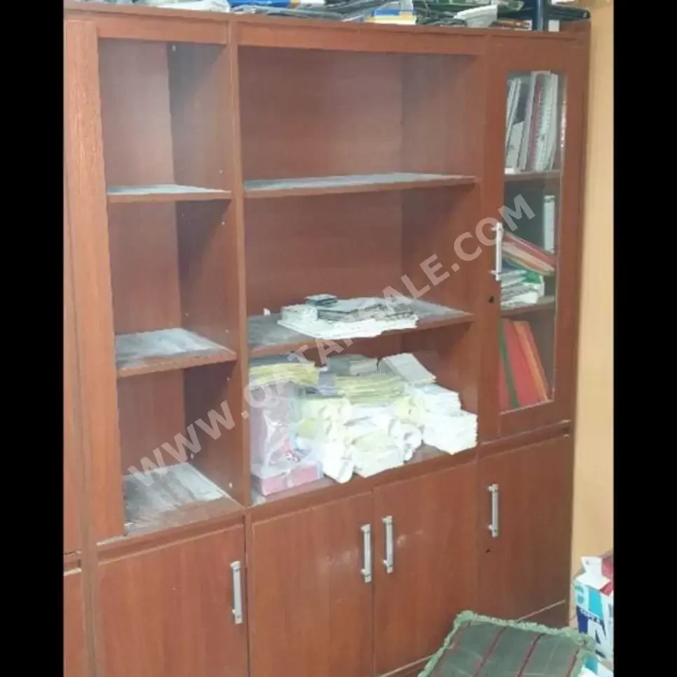 Bookcases & Shelving Units Brown China 2020 Wood Glass Shelving Unit