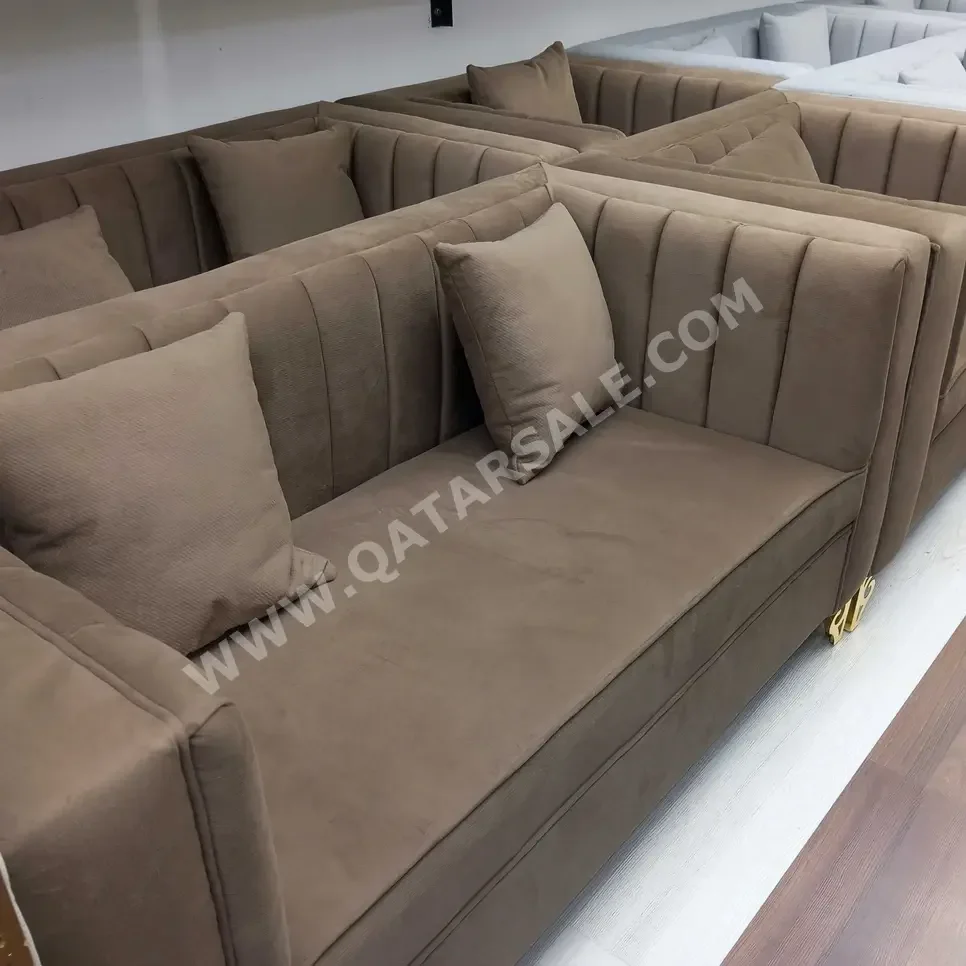 Sofas, Couches & Chairs Sofa Set  Velvet  Brown