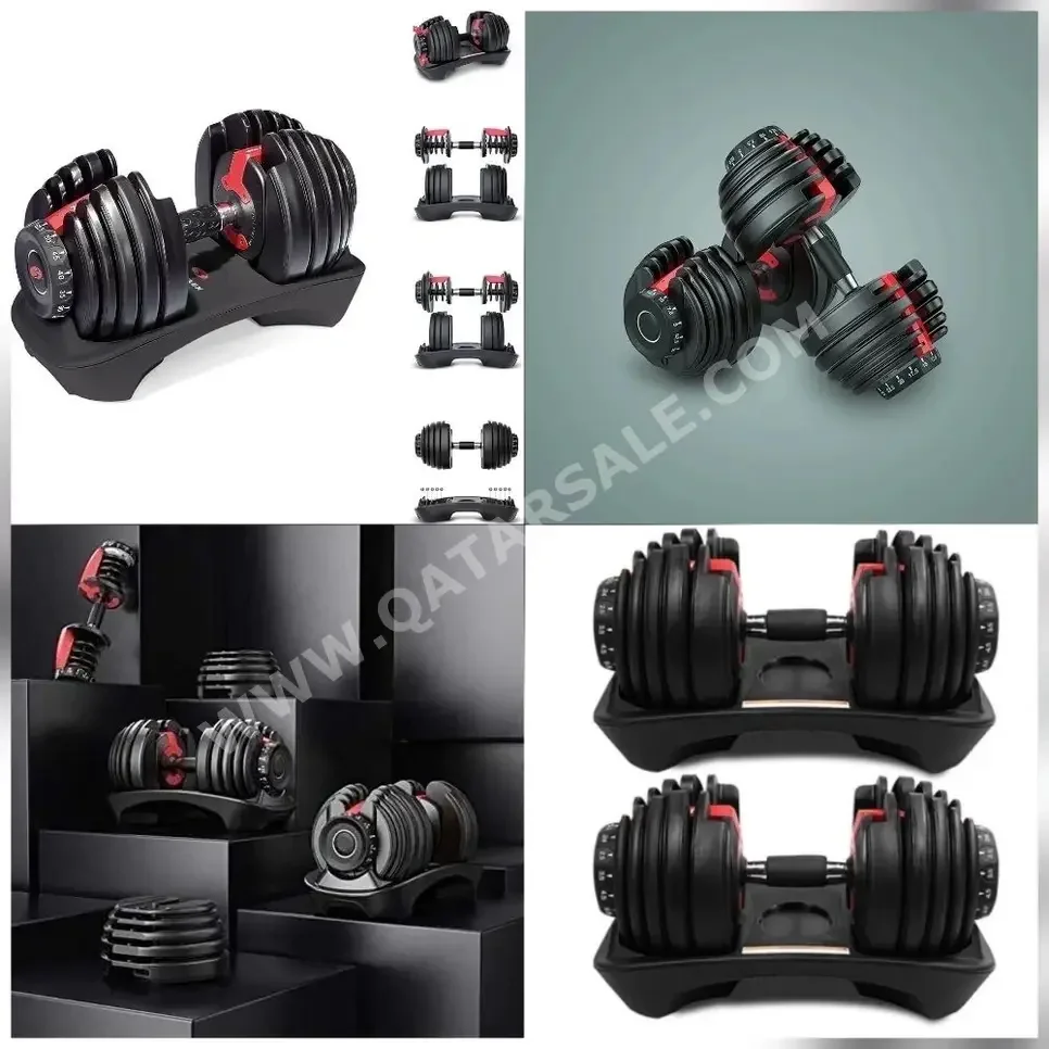 Weights Adjustable Dumbbells  Round  Red